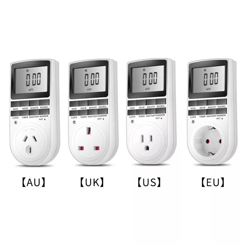EU Plug Kitchen Timer Outlet 230V 7 Day 12/24 Hour Programmable Timing Socket