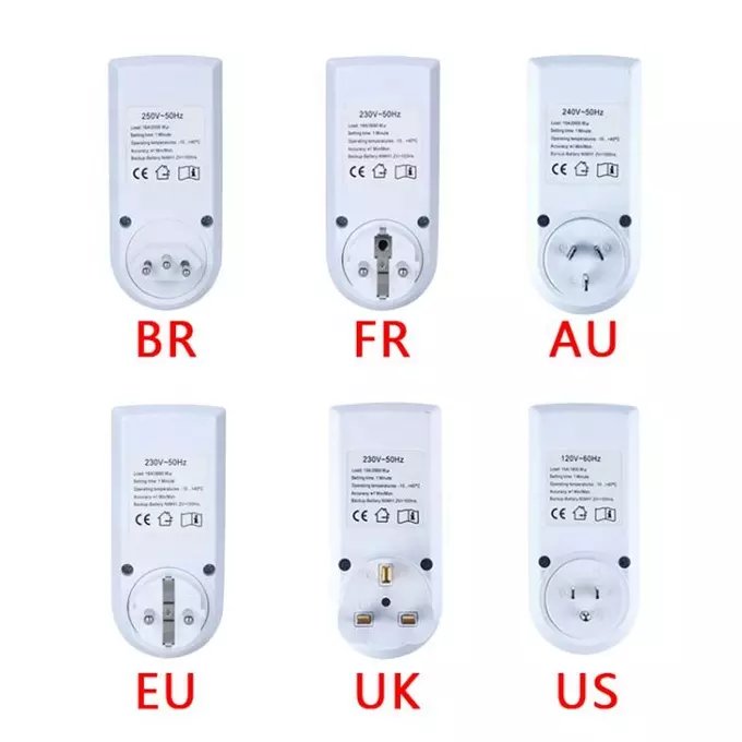 EU Plug Kitchen Timer Outlet 230V 7 Day 12/24 Hour Programmable Timing Socket