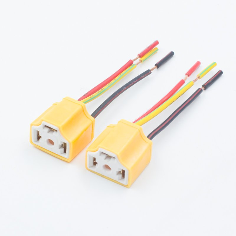 H4 ceramic plug H4 hi/lo LED headlight fog light socket bulb holder 9003 HB2 lamps Holder 3 Pin Plug H4 Socket connector