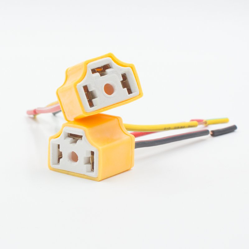 H4 ceramic plug H4 hi/lo LED headlight fog light socket bulb holder 9003 HB2 lamps Holder 3 Pin Plug H4 Socket connector