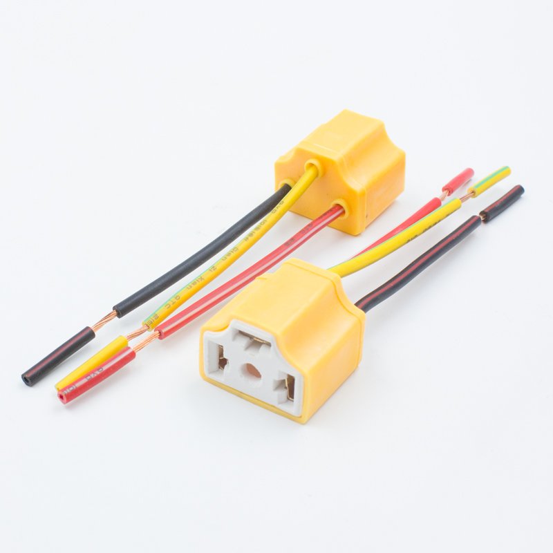 H4 ceramic plug H4 hi/lo LED headlight fog light socket bulb holder 9003 HB2 lamps Holder 3 Pin Plug H4 Socket connector