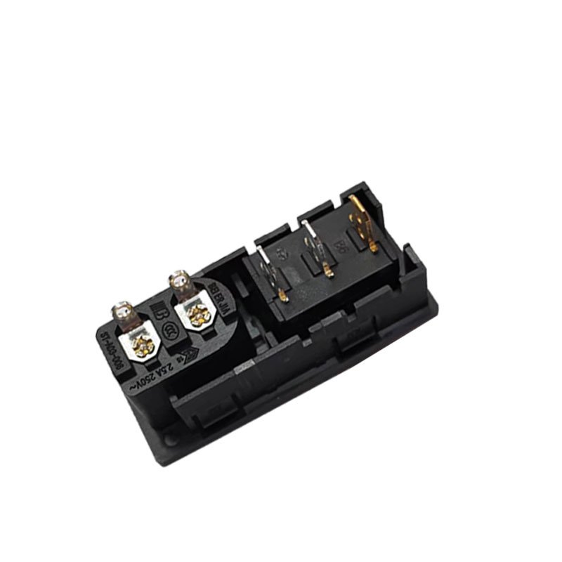 AC Plug and Socket C8 with 3-Pin On/Off Red Switch Snap-In Power Socket 2-in-1 AC power socket