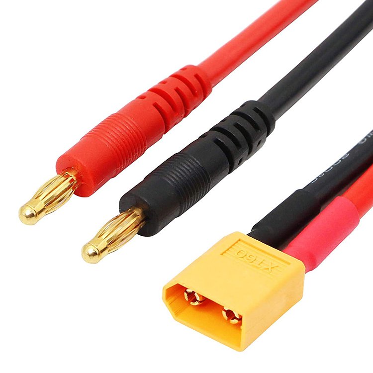 14AWG XT60 Male Plug to 4mm Banana Connector Cable for RC Lipo Battery Charge FPV Drone