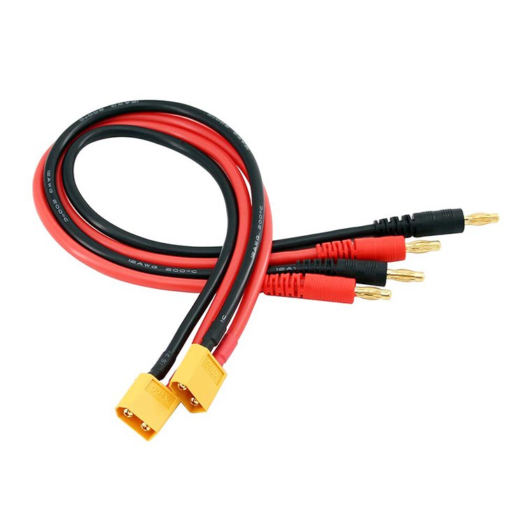 14AWG XT60 Male Plug to 4mm Banana Connector Cable for RC Lipo Battery Charge FPV Drone