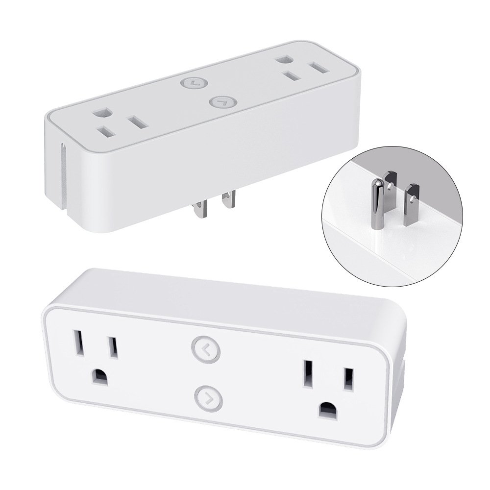 US Standard 10A TUYA Smart Control Double Plug Socket Alexa Voice Control Wifi Smart Socket