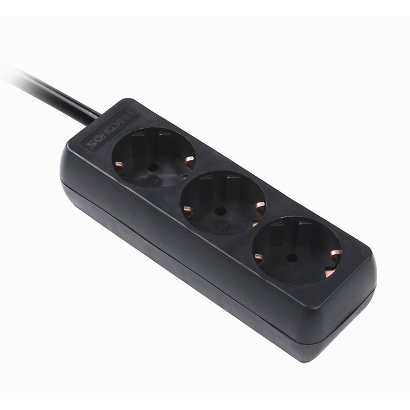 Wholesales black european socket with ground wire standard trailing wiring board power plugs