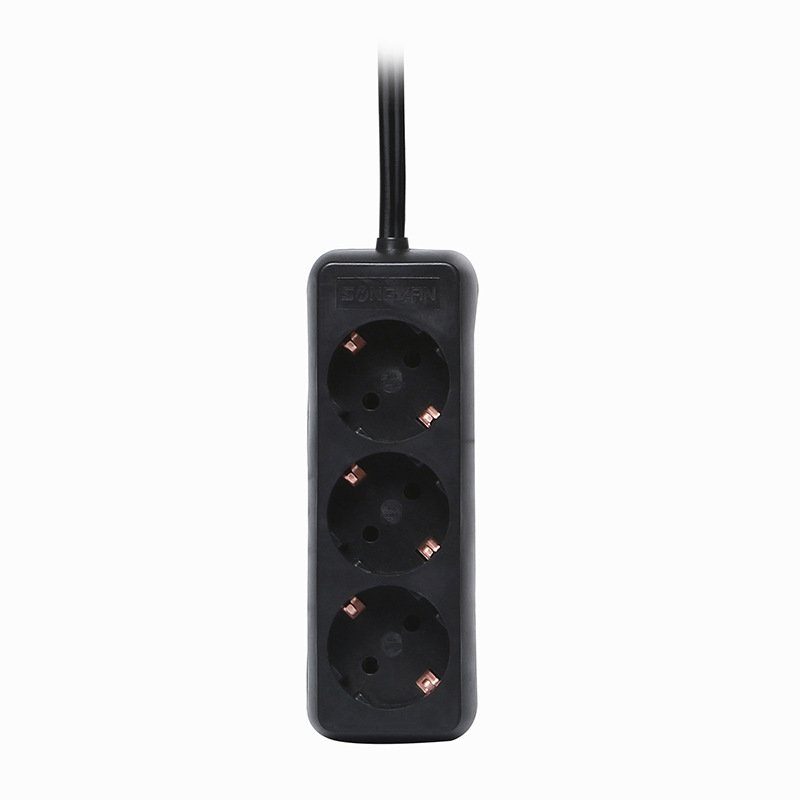 Wholesales black european socket with ground wire standard trailing wiring board power plugs