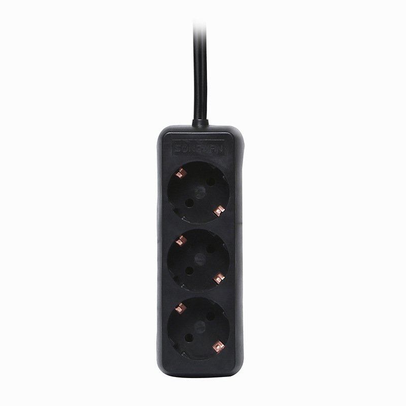 Wholesales black european socket with ground wire standard trailing wiring board power plugs