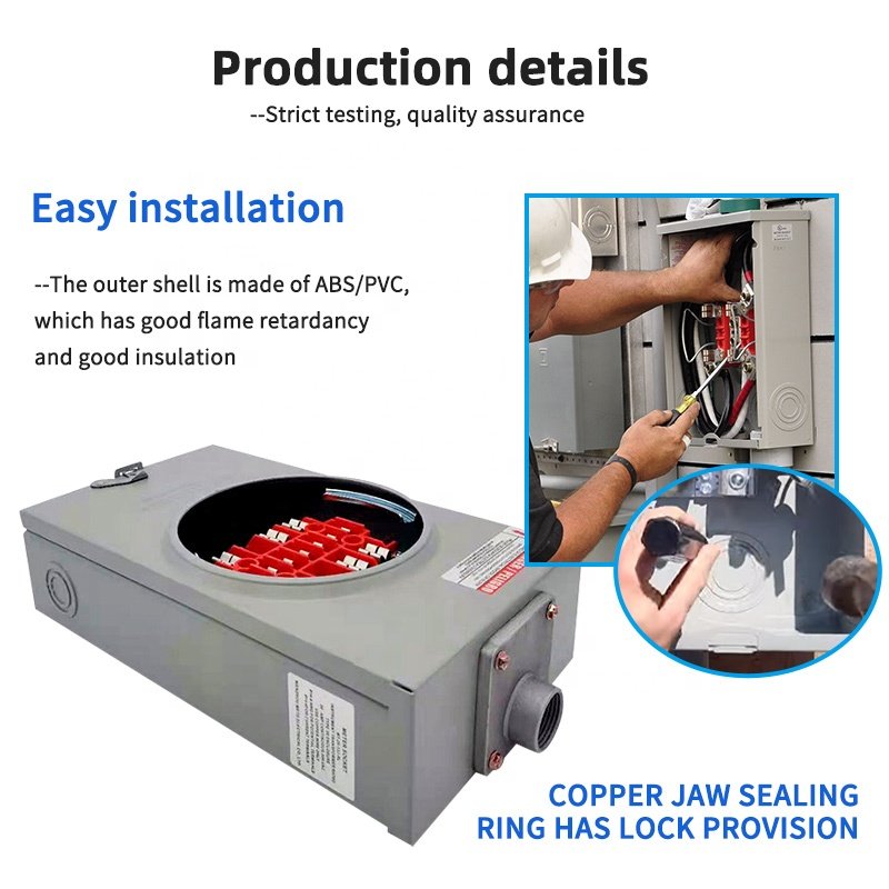 13 jaws 20A electric Galvanized Steel meter socket base with Ring Blank Hub