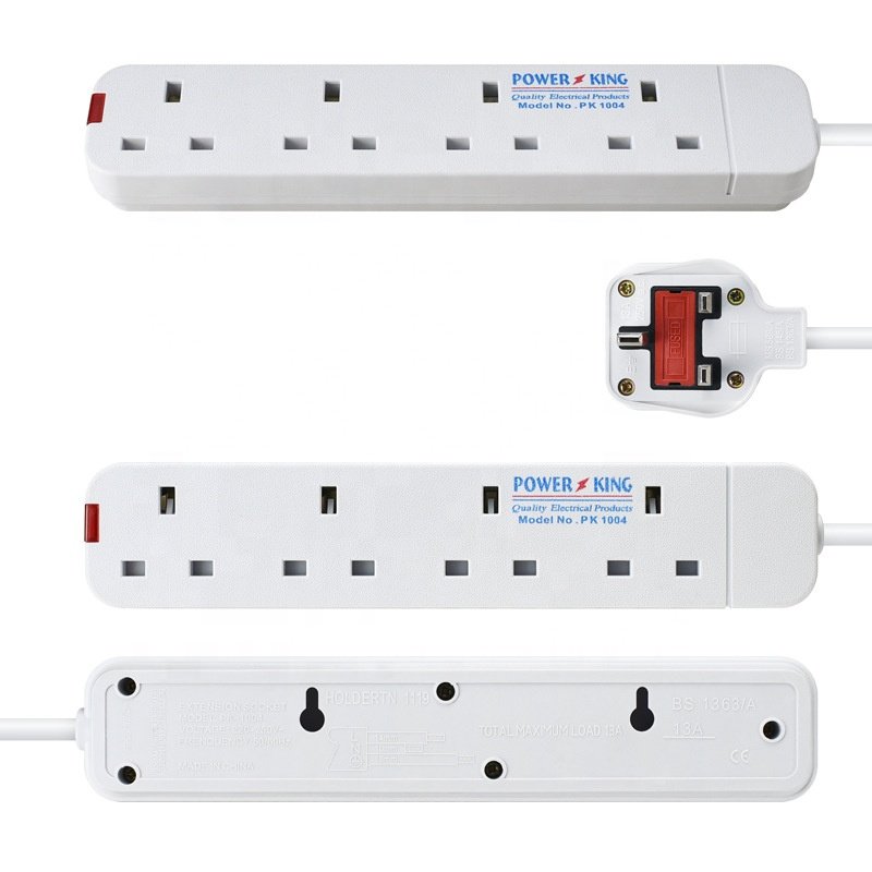Power Strip with Extension Cord and Socket, African British Standard UK Plug 13A 3-meter Length