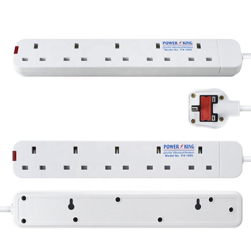 Power Strip with Extension Cord and Socket, African British Standard UK Plug 13A 3-meter Length