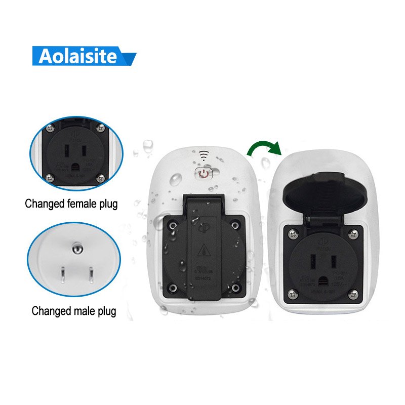 IP44 Muti Function EU OEM Smart Wifi Plug Outdoor Housing Remote Control Waterproof Smart Socket Enclosure For Outdoor