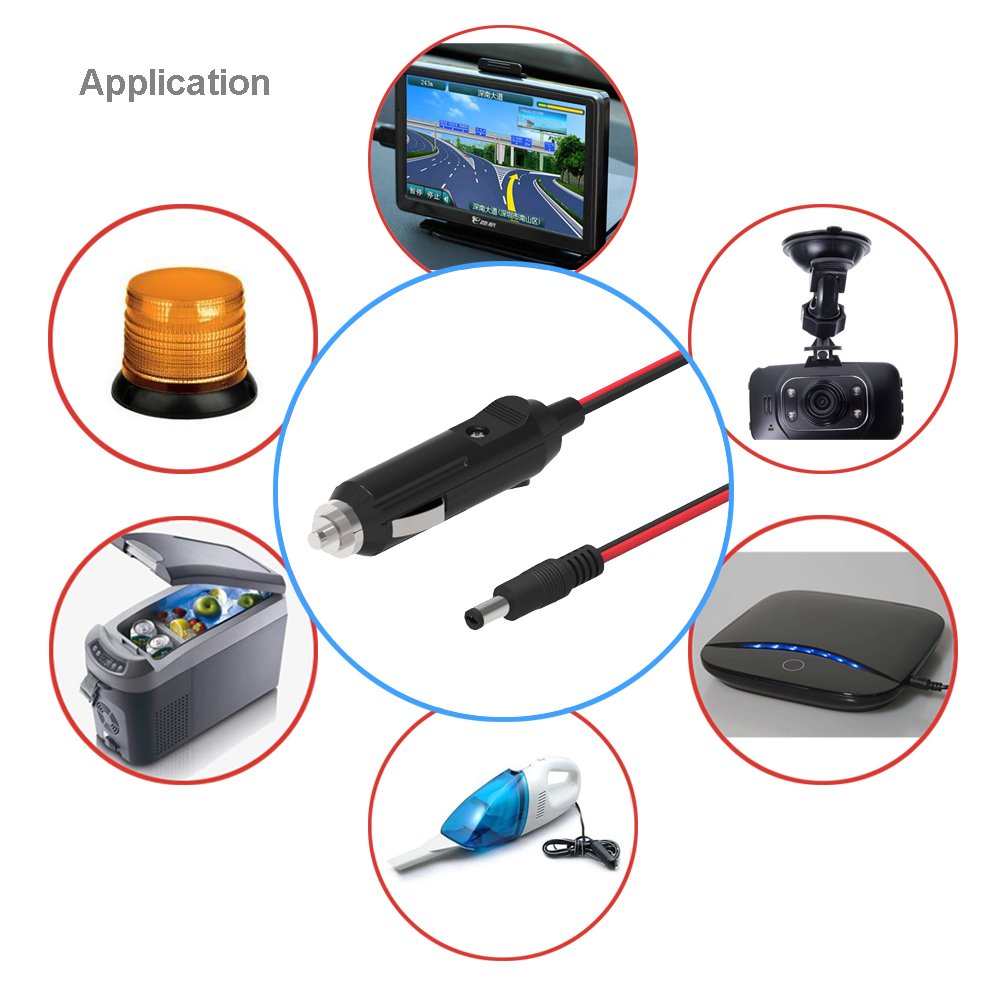 12V Car Cigarette Lighter Plug to DC Power Adapter Cable for Car Electronic Appliances