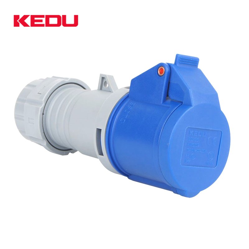 TUV CE IP44 16amp 3 pin female electrical coupling 16A 6h 240v 2P PE Industrial Plug Socket with wiring Quick Connection