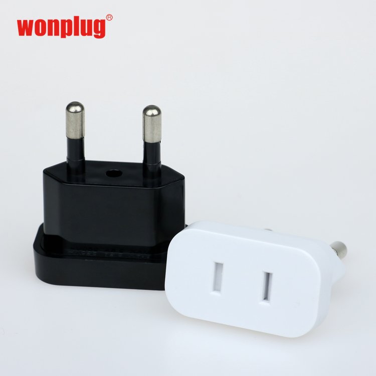 wonplug GZWP4.0 4.8mm USA Japan to EU travel adapter Mini portable electrical plug and sockets Type A to Type E electrical plug
