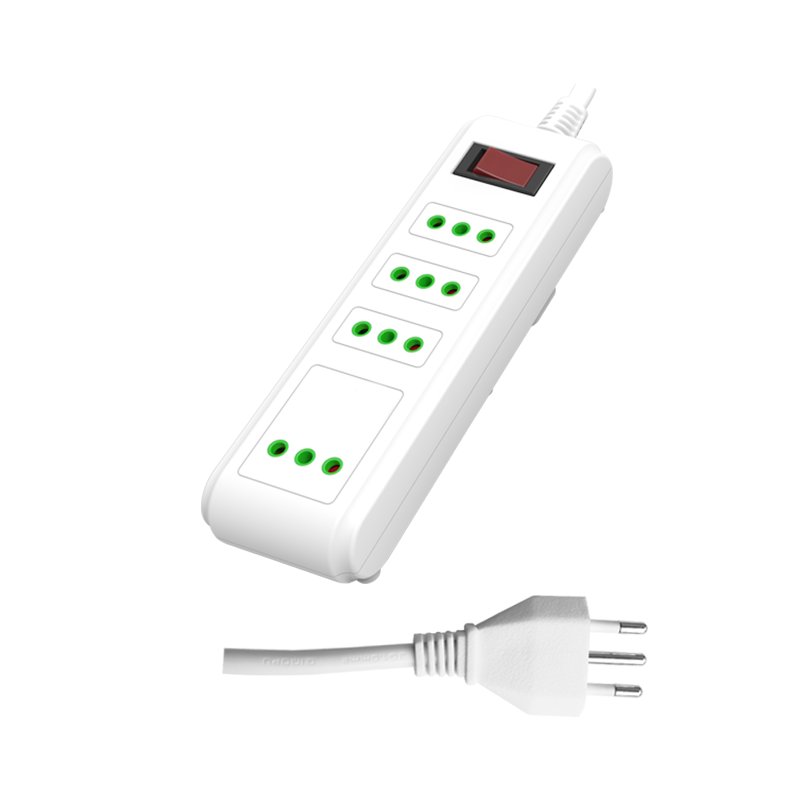 Chilian standard white household safeguard 4-way extension socket electrical switches and plug power strip