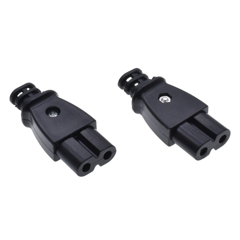 C7 Power Plug IEC C8 Wiring Connector 2 Jacks Self wiring Cord 2.5A 250V For DIY Wire Electric Plug