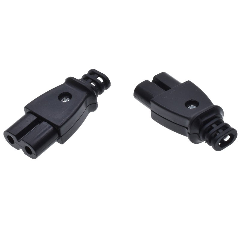 C7 Power Plug IEC C8 Wiring Connector 2 Jacks Self wiring Cord 2.5A 250V For DIY Wire Electric Plug