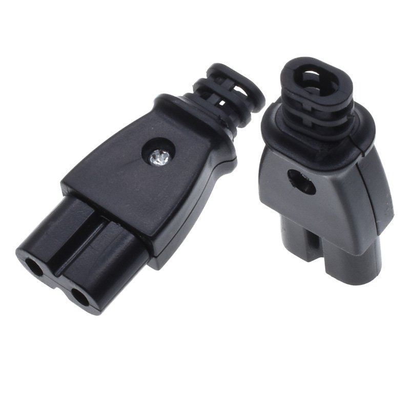 C7 Power Plug IEC C8 Wiring Connector 2 Jacks Self wiring Cord 2.5A 250V For DIY Wire Electric Plug