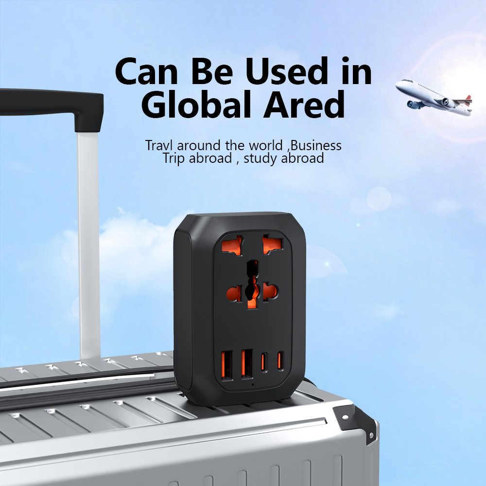Global Travel Power Adapter All in 1 Charge for 5 Devices 4 kinds of conversion Plug Suitable for Multiple countries