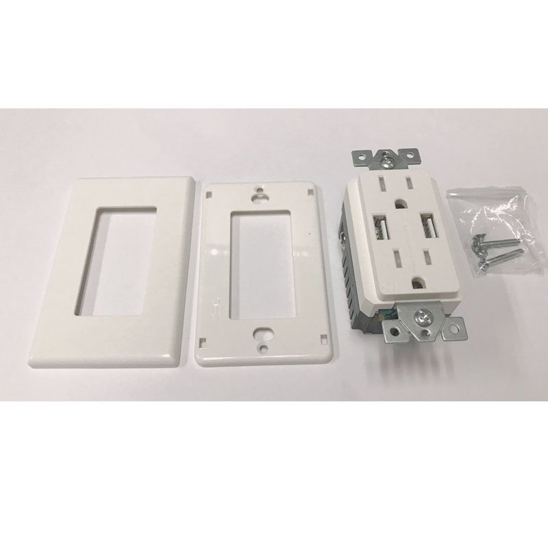 Promotion Usb Wall Outlet Charger,15a Duplex Tamper resistant Receptacles Plug,Electrical Charging Power Outlet With Usb Ports