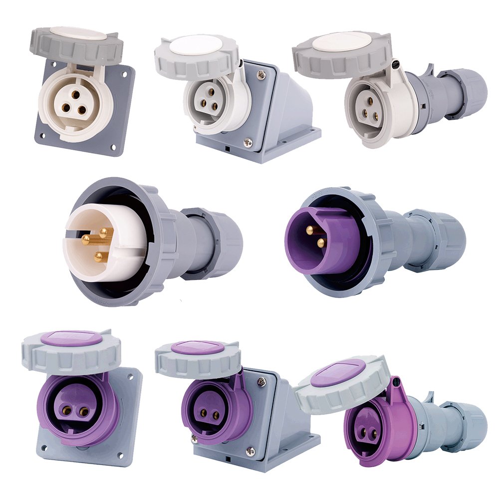 32 Amp Electrical Waterproof Industrial Plug and Socket AC Power Socket with Fuse IP 44 3 Pin 4 Pin 5 Pin Commercial IP44 / IP67