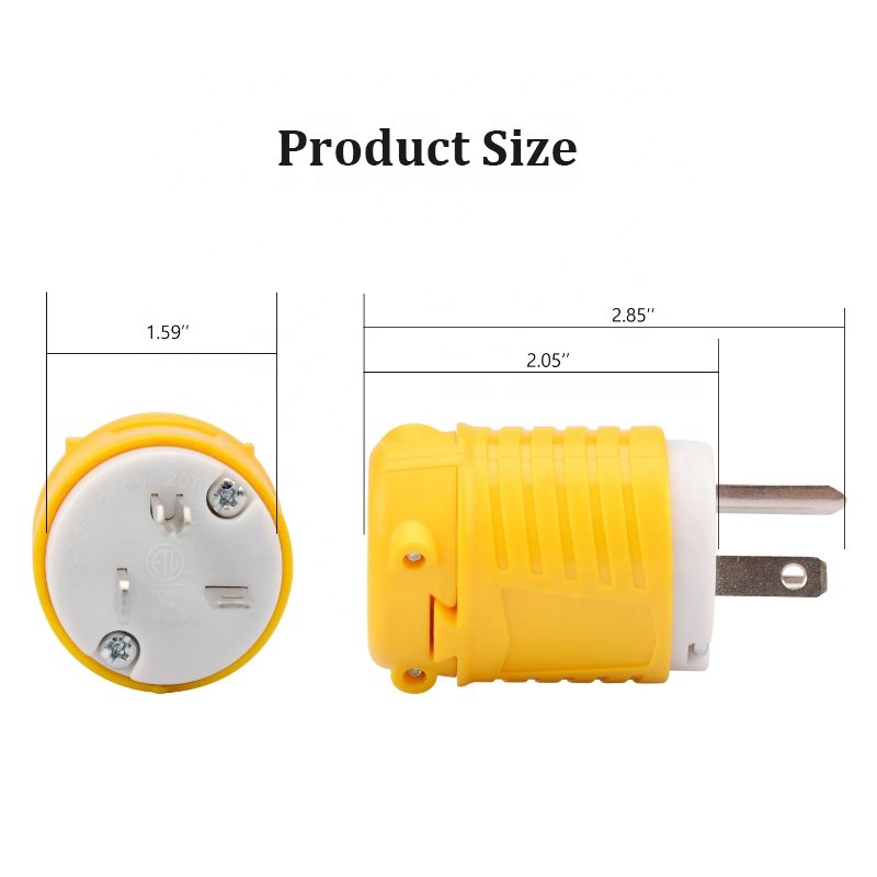 USA NEMA 6-20P Male Plug 3 Pin 20A Generator Plug Twist Lock Replacement