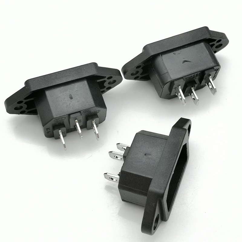 AC 250V 10A IEC 3 pin AC 04 Panel Mount Plug Adapter Power Connector Socket