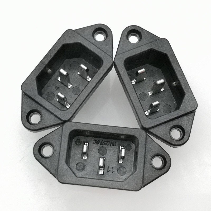 AC 250V 10A IEC 3 pin AC 04 Panel Mount Plug Adapter Power Connector Socket