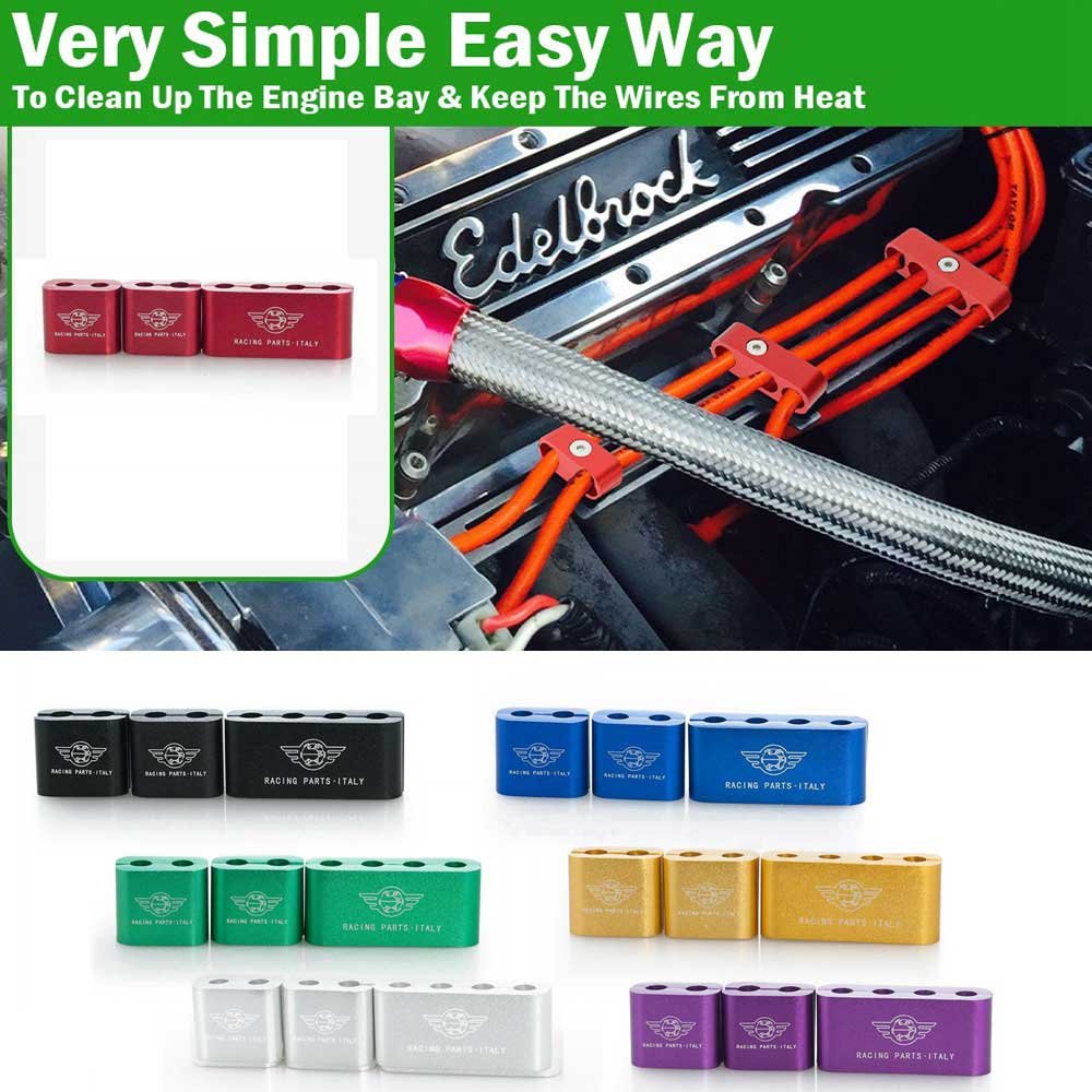 EPMAN Aluminium Alloy Engine Spark Plug Wire Divider Separator Kit For 8mm 9mm 10mm Wire EP-DXJ03
