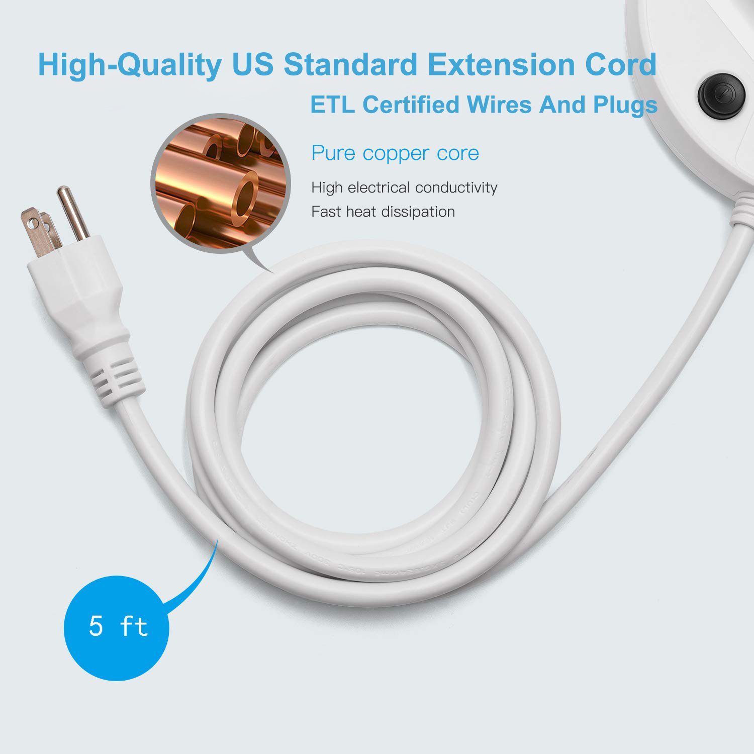 American Standard Flat Plug Power Strip 3 Way Outlets Phone Holder Socket 0.8M Extension Cord Extension Socket With Usb Ports