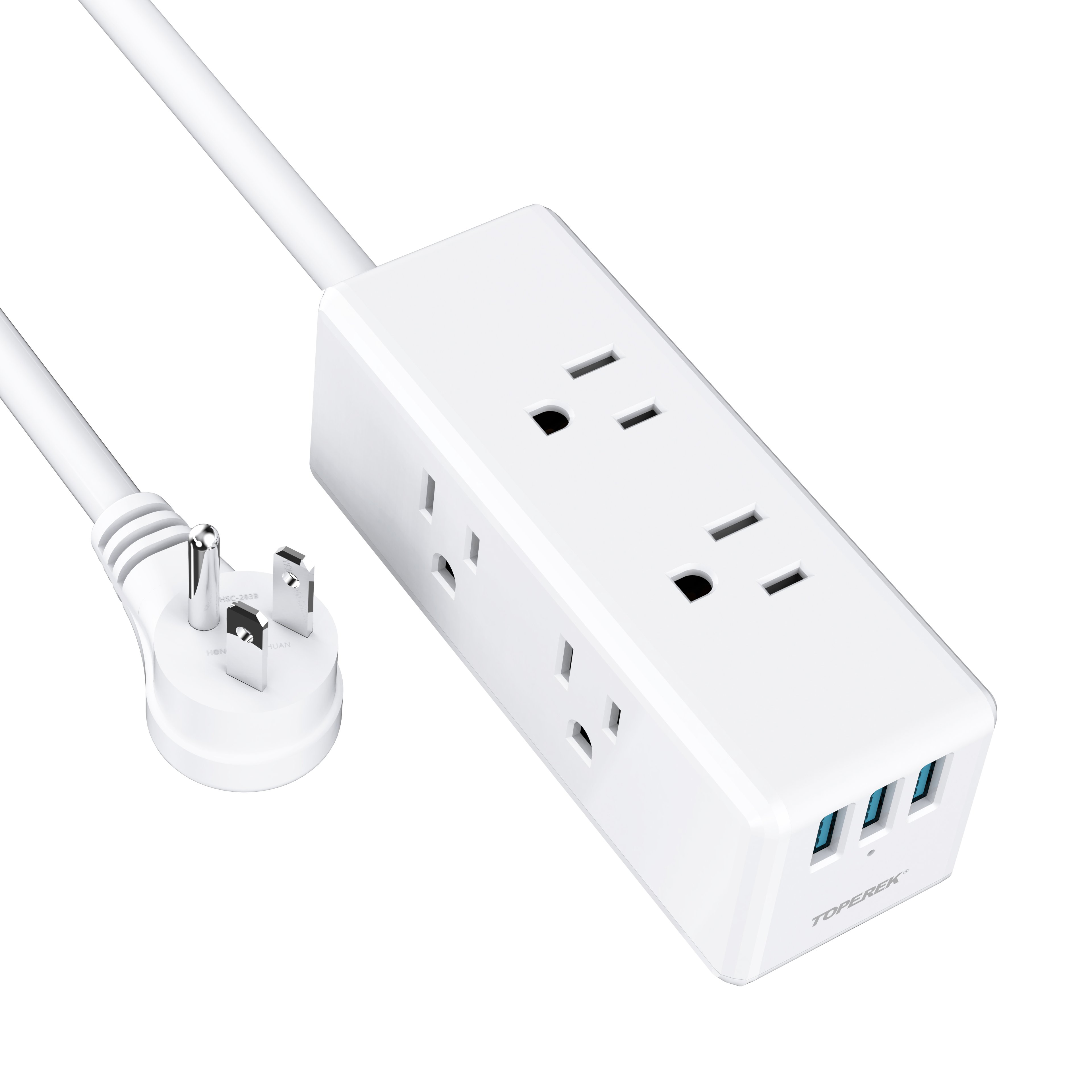TOPEREK America Plug Socket AC Outlet 6 Way USB Power Strip OEM From Shenzhen Manufacture
