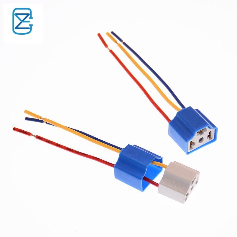 H4 ceramic plug LED headlight fog light socket bulb holder 9003 HB2 lamps Holder 3 Pin Plug H4 Socket connector