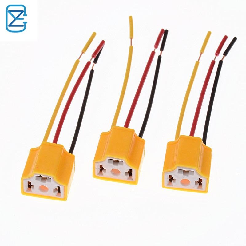 H4 ceramic plug LED headlight fog light socket bulb holder 9003 HB2 lamps Holder 3 Pin Plug H4 Socket connector