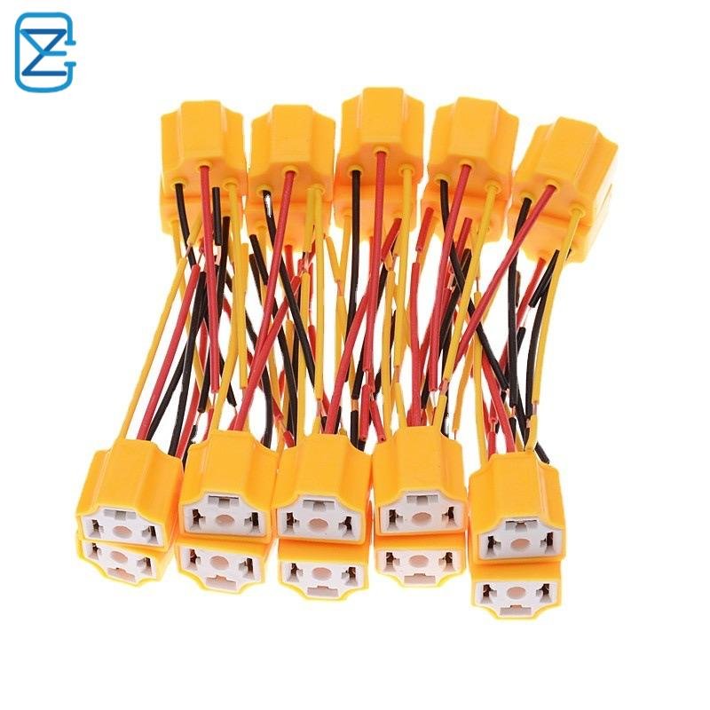 H4 ceramic plug LED headlight fog light socket bulb holder 9003 HB2 lamps Holder 3 Pin Plug H4 Socket connector