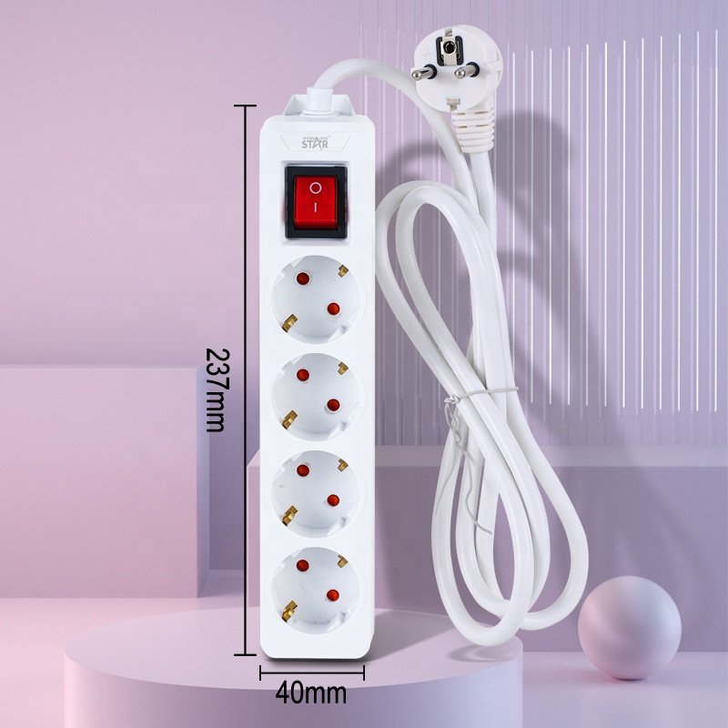 WINNING STAR 10V-250V 50/60Hz 16A/2500W Power Socket ST-4048 1 1 Switch Control 4 Ports Copper Extension Plug Socket