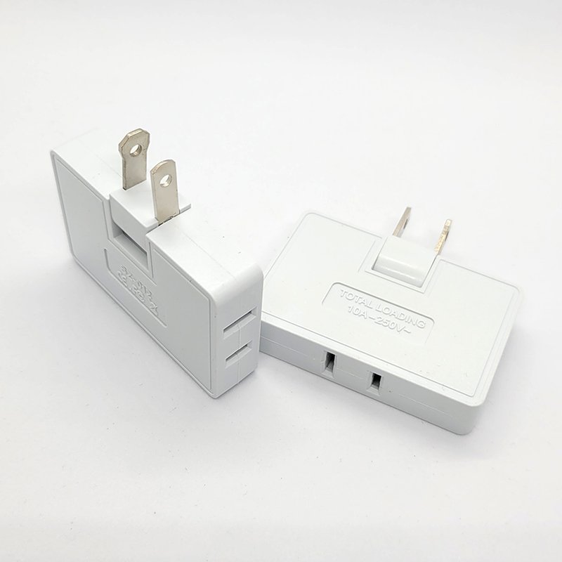 Polarity pin Ultrathin 3 Way Flat Wall Outlet Extender AC Adapter 2Pin SwivelIndoor Power Outlet expander Plug US Extension Plug