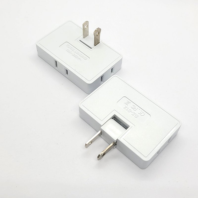 Polarity pin Ultrathin 3 Way Flat Wall Outlet Extender AC Adapter 2Pin SwivelIndoor Power Outlet expander Plug US Extension Plug