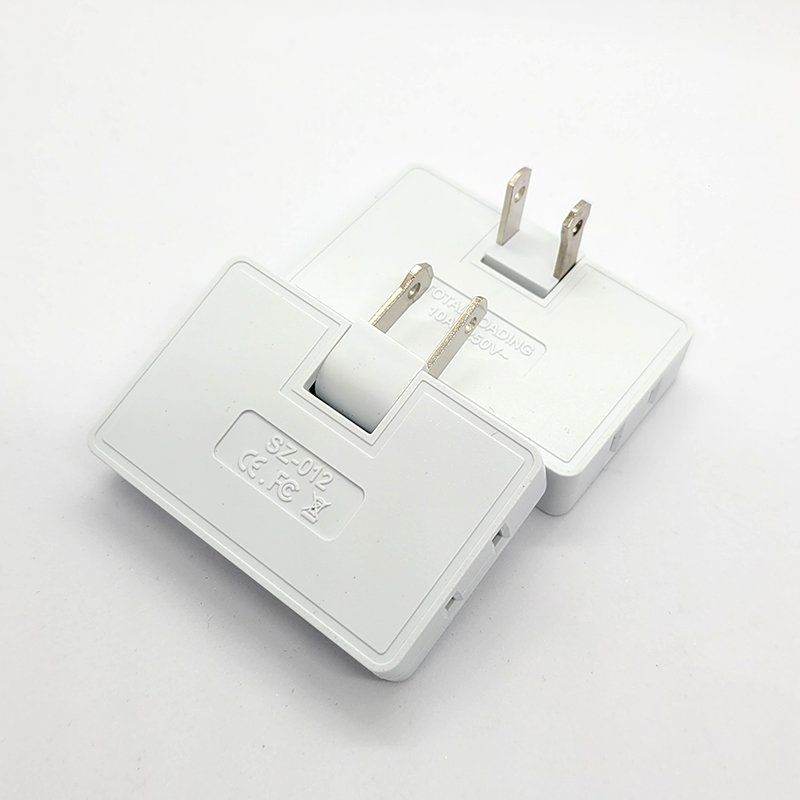 Polarity pin Ultrathin 3 Way Flat Wall Outlet Extender AC Adapter 2Pin SwivelIndoor Power Outlet expander Plug US Extension Plug