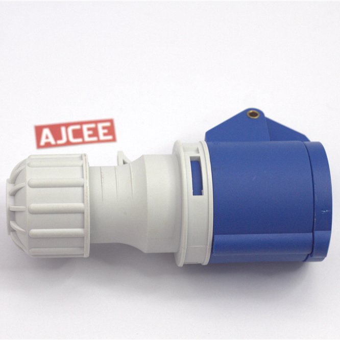 ip44 3pin 16amp single phase industrial electric waterproof connector socket and plug with CE