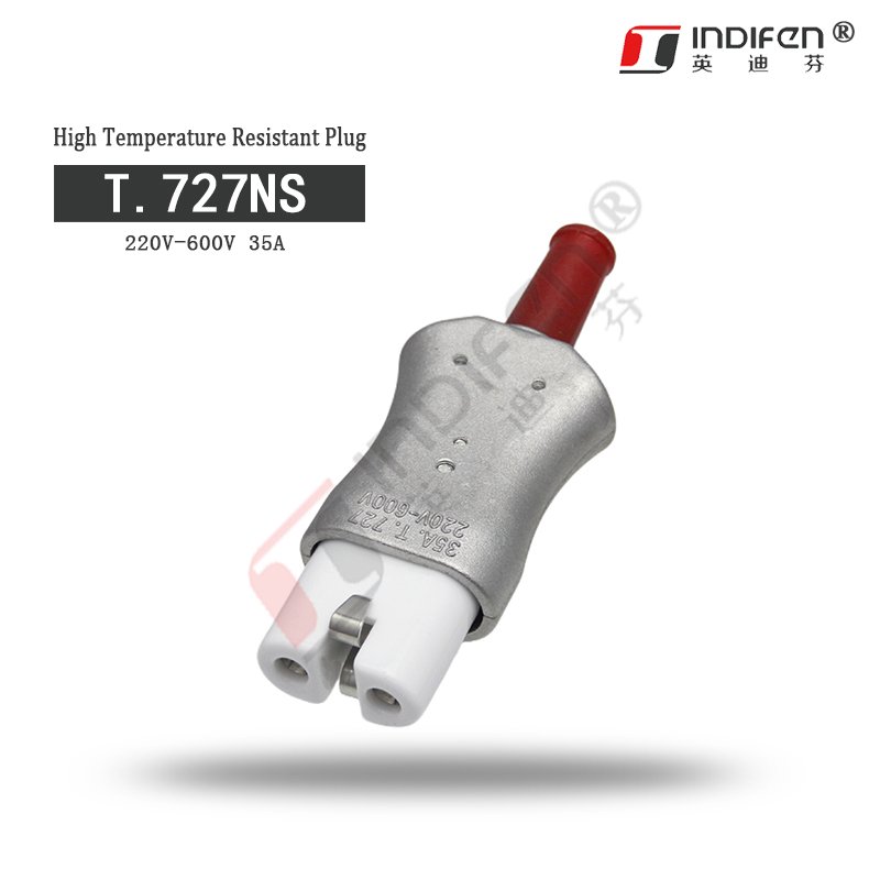 Huto High Quality T.727NS Industrial Ceramic High-Temperature Electrical Plug 35A Rated Current with 2 AC Outlets