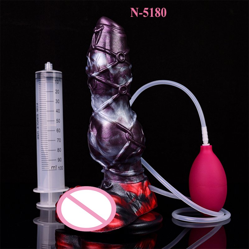 NNSX squirting horse dildo with big knot Ejaculating Horse Dildo Silicone Squirting alien cock hand free Anal Plug Adult Sex Toy