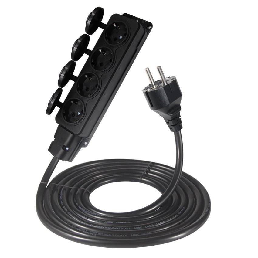 3 Pin Plug Type F Schuko Extension Eu Male to Female Socket Cable Connector European Cee 77 Round Vde Ac Power Cord