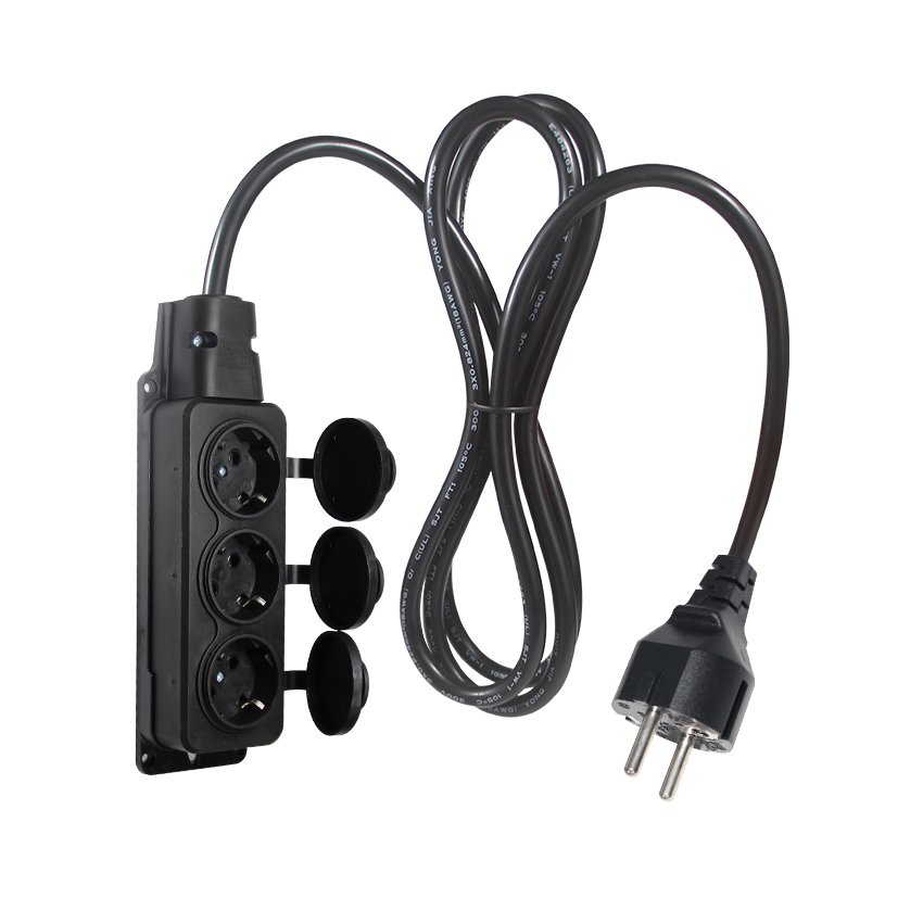 3 Pin Plug Type F Schuko Extension Eu Male to Female Socket Cable Connector European Cee 77 Round Vde Ac Power Cord
