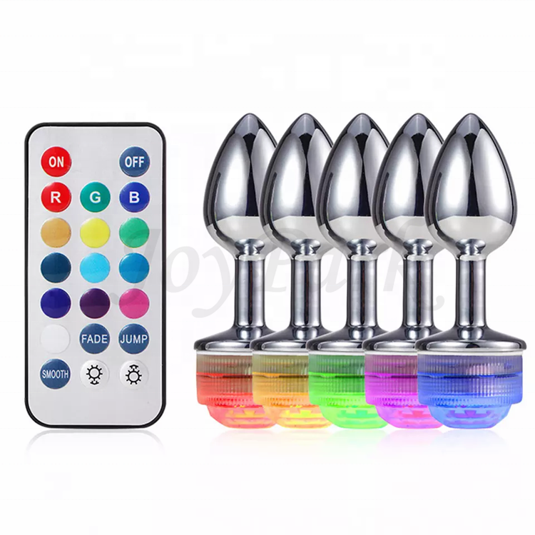 JoyPark LED Lamp Waterproof Anal Plug Stimulator Prostate Masssger Light Up Butt Plug Trainer Kit for Men Women Beginner