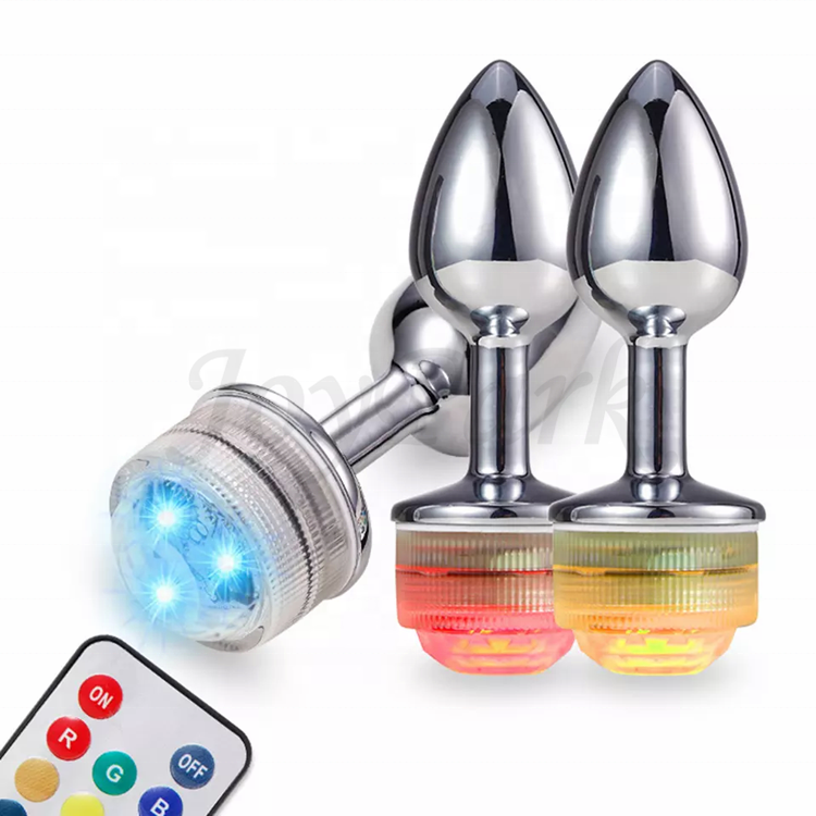 JoyPark LED Lamp Waterproof Anal Plug Stimulator Prostate Masssger Light Up Butt Plug Trainer Kit for Men Women Beginner