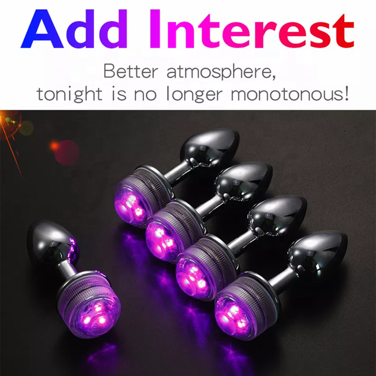 JoyPark LED Lamp Waterproof Anal Plug Stimulator Prostate Masssger Light Up Butt Plug Trainer Kit for Men Women Beginner