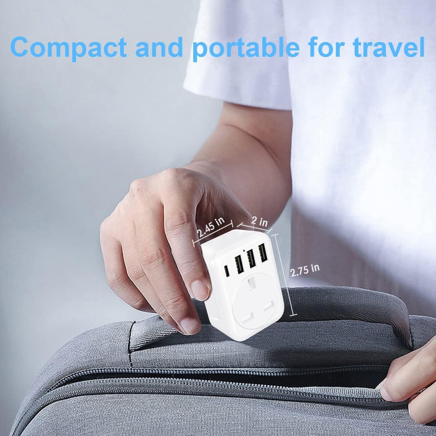 Grounded UK Power Travel Adapter with 3 USB and 1 Type C Ports AC 250V 13A PC Material OEM Supported UK Plug Standard
