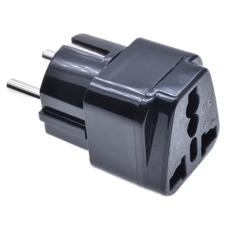 plug adapter usa to france type F round 2 pins 4.8mm power electrica conversion plug Universal to European eu travel
