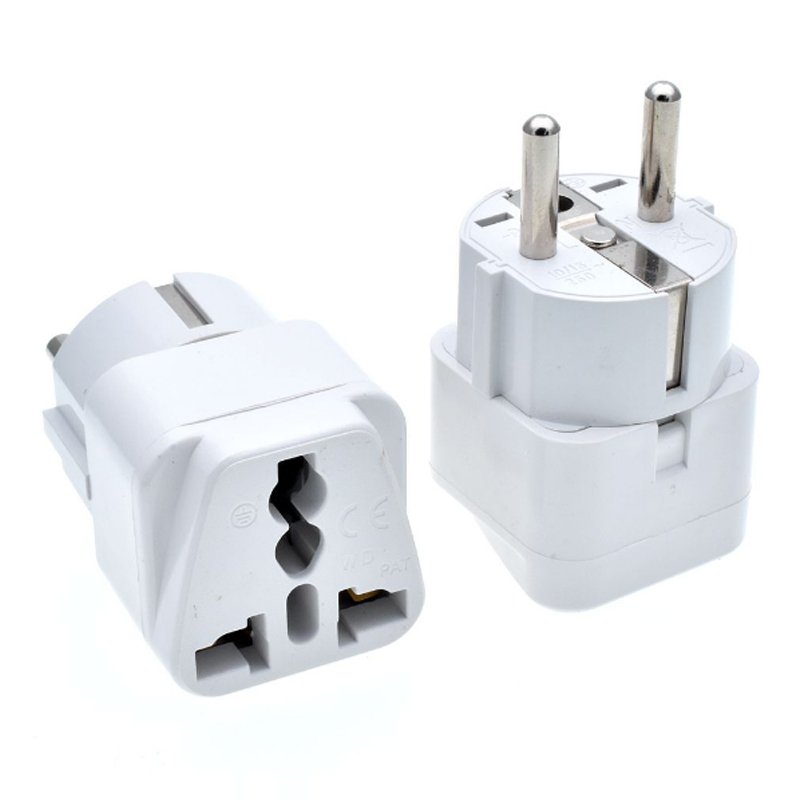 plug adapter usa to france type F round 2 pins 4.8mm power electrica conversion plug Universal to European eu travel
